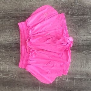Hot Pink Butterfly Hem Running Tennis Shorts Skort Layered XS/Small